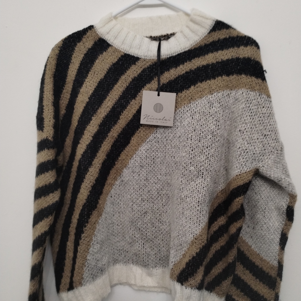 Niccolai Women's Sweater - Black, Tan, and Cream